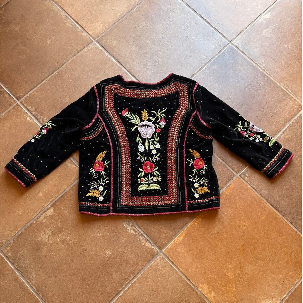 John Mark Embellished Floral Beaded Velvet Jacket Boho Festival Art to Wear XL - Picture 16 of 16